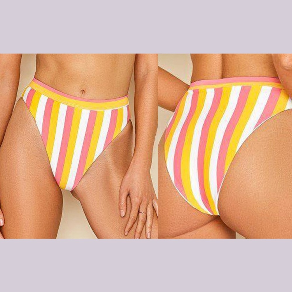NWT $44 Dippin' Daisy's [ Small ] Hibiscus‎ Beach Stripe Ultra Bikini Bottom